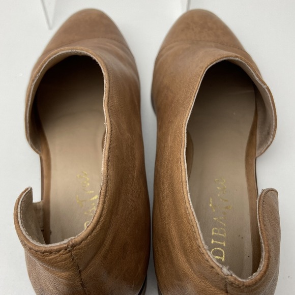 Diba True D'Orsay Leather Loafers Flats Shoes Womens 7.5 Tobacco Brown Slip On - Picture 10 of 12